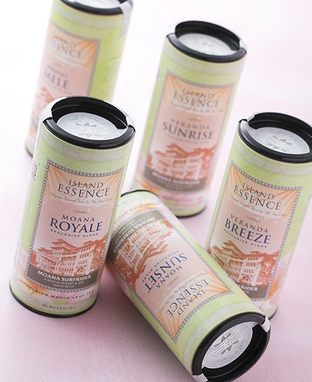 cannisters of the original tea blends served at the Moana Surfrider's Afternoon Tea service