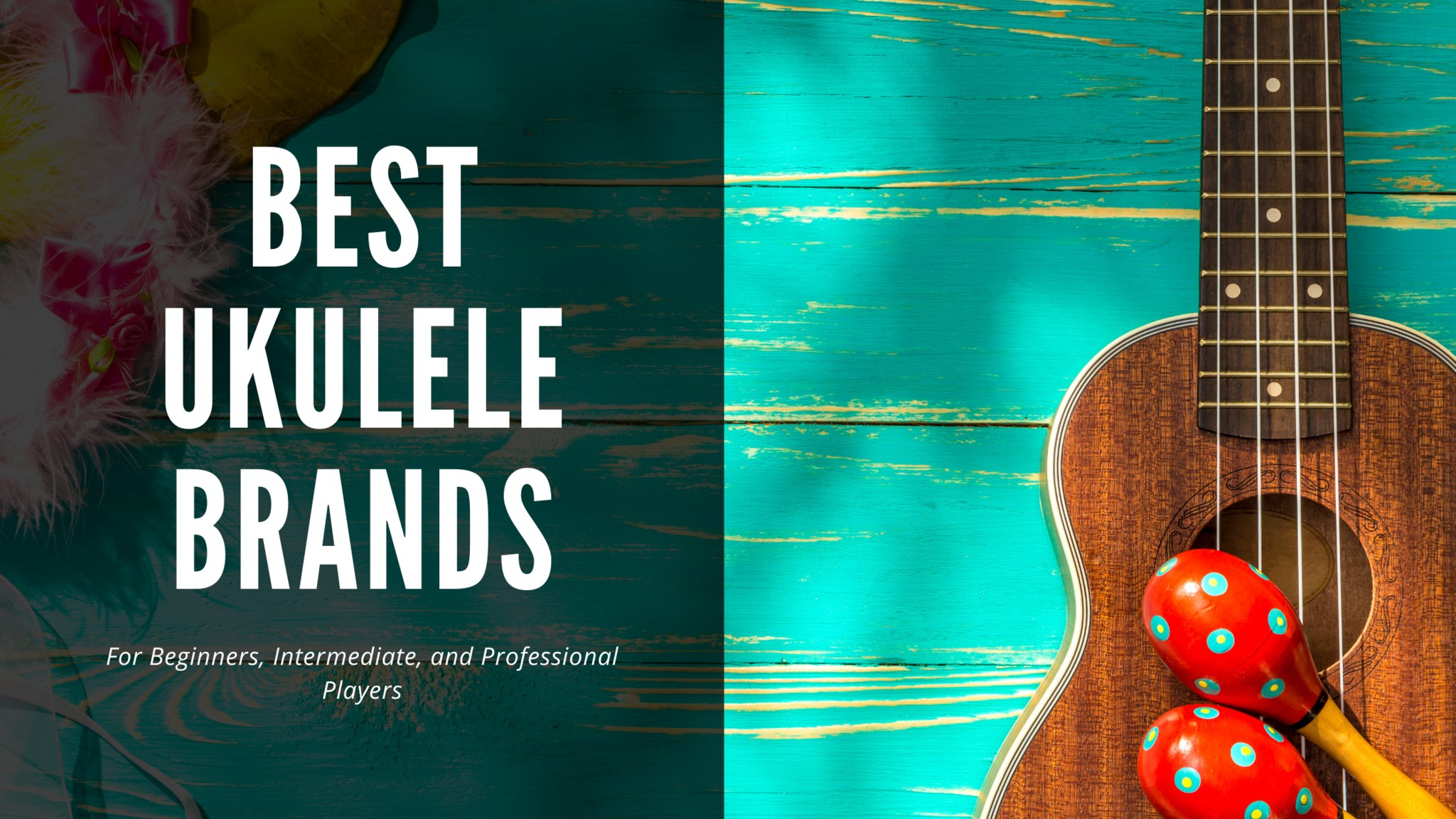 best ukulele brands header - photo of an ukulele on a blue wooden background