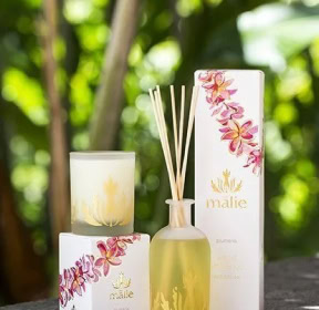 A fragrance and a candle in beautiful packaging